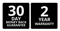 2 year warranty and 30 day money back guarantee